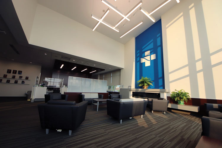 <b>The spacious waiting room and patient registration desk in the Keokuk Clinic.</b> (CANCO photo)